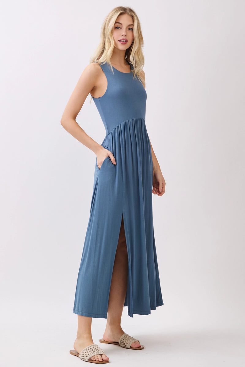 Slate Casual Knit Midi