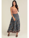 Smocked Waistband A Line Maxi Skirt