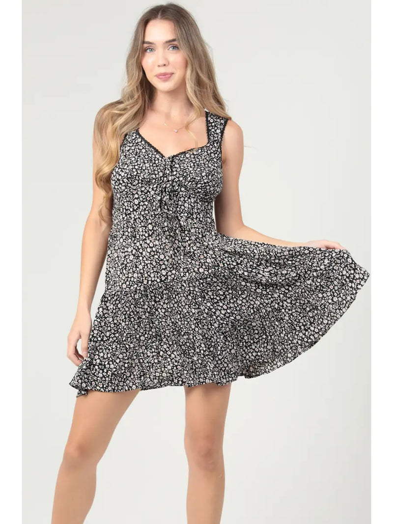 Sweetheart Neckline Printed Tank Dress