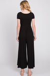 Black Double Layer Jumpsuit