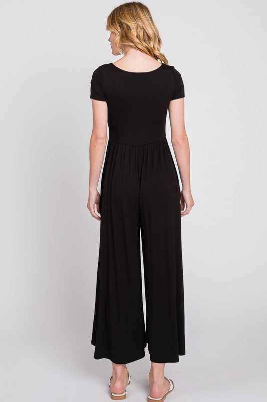 Black Double Layer Jumpsuit