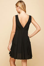 Solid V Neck Full Dress