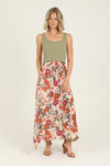 Printed A Line Maxi Skirt