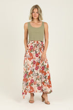 Printed A Line Maxi Skirt