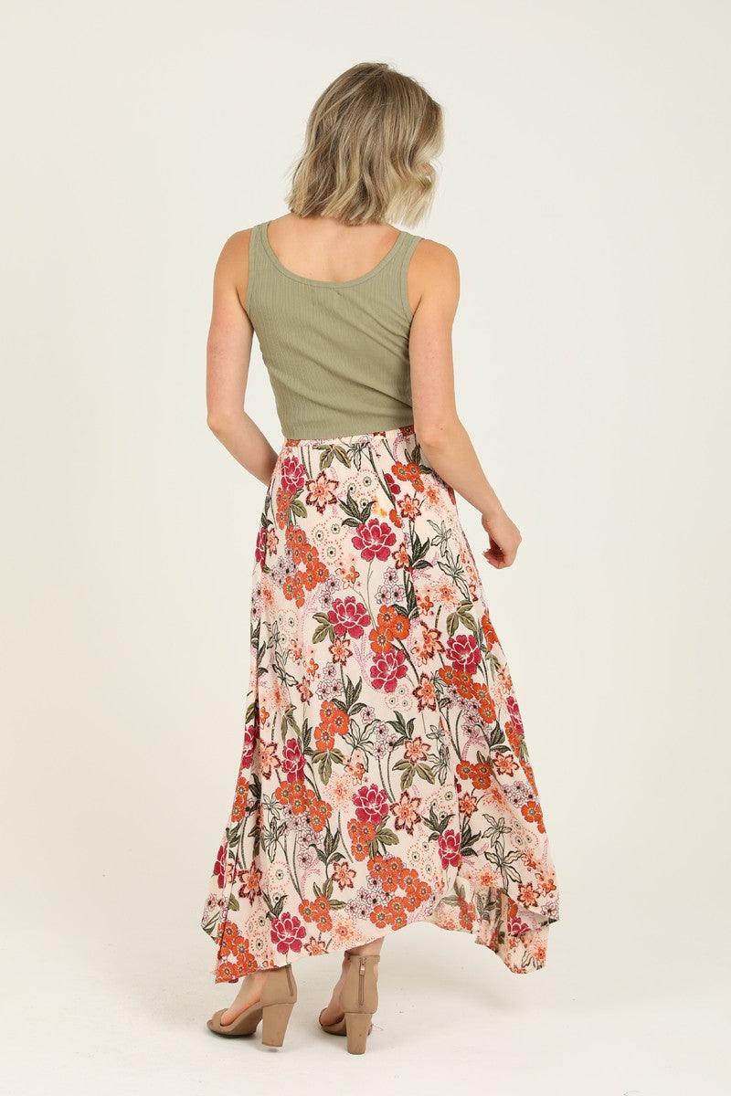 Printed A Line Maxi Skirt