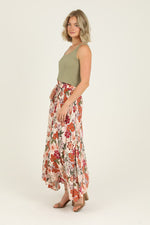 Printed A Line Maxi Skirt