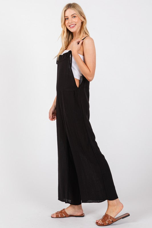 Spaghetti Strap Wide Leg Jumpsuit