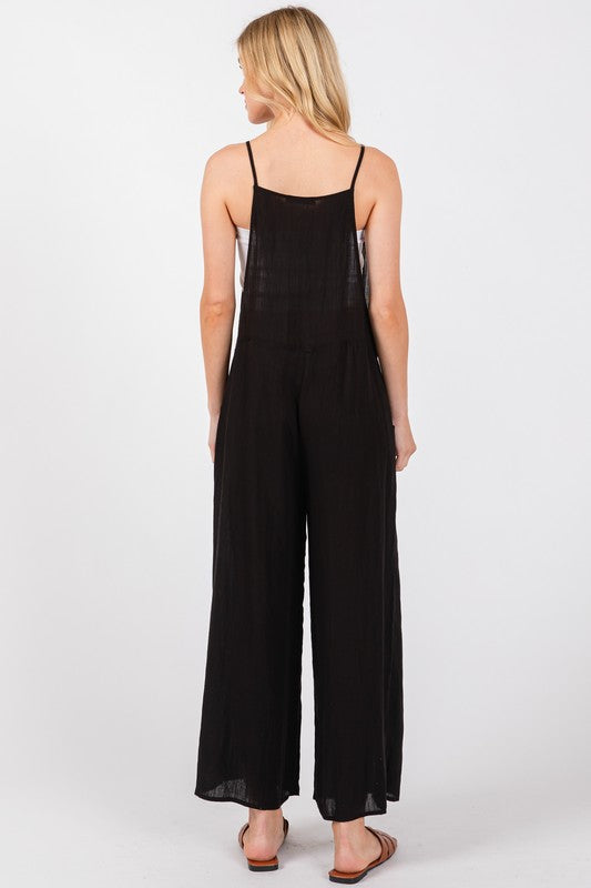 Spaghetti Strap Wide Leg Jumpsuit