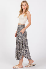 Smocked Waistband Mid Skirt