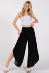 Overlap Detail Wide Leg Pants