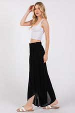 Overlap Detail Wide Leg Pants