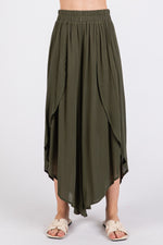 Overlap Detail Wide Leg Pants