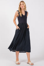 Contrast Midi Dress