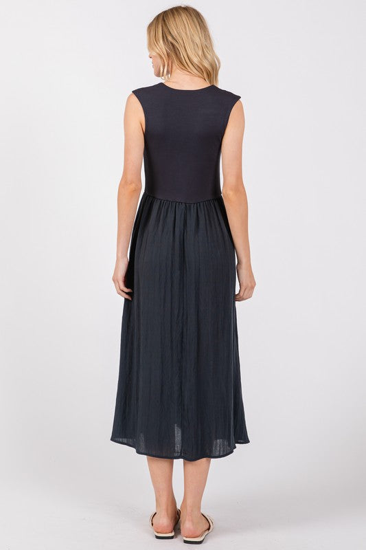 Contrast Midi Dress