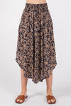 Smocked Waist Midi Skirt