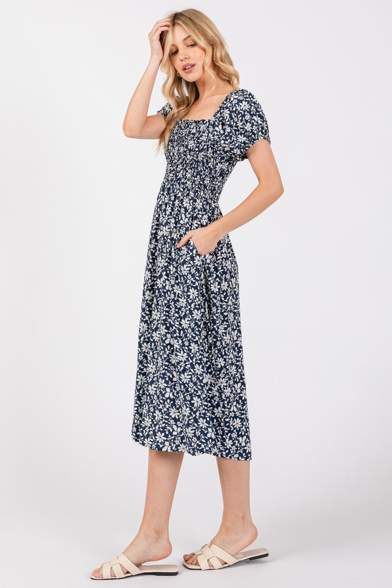 Smocked Midi Dress
