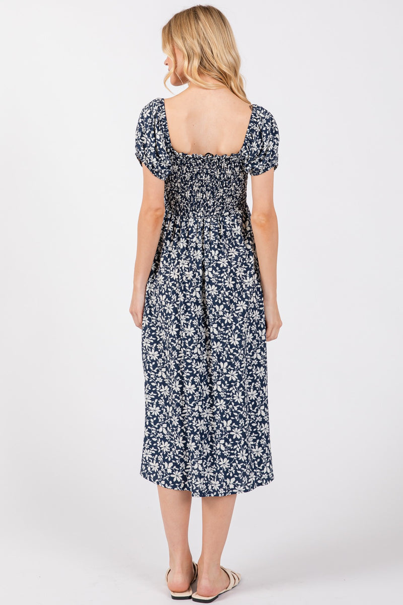 Smocked Midi Dress