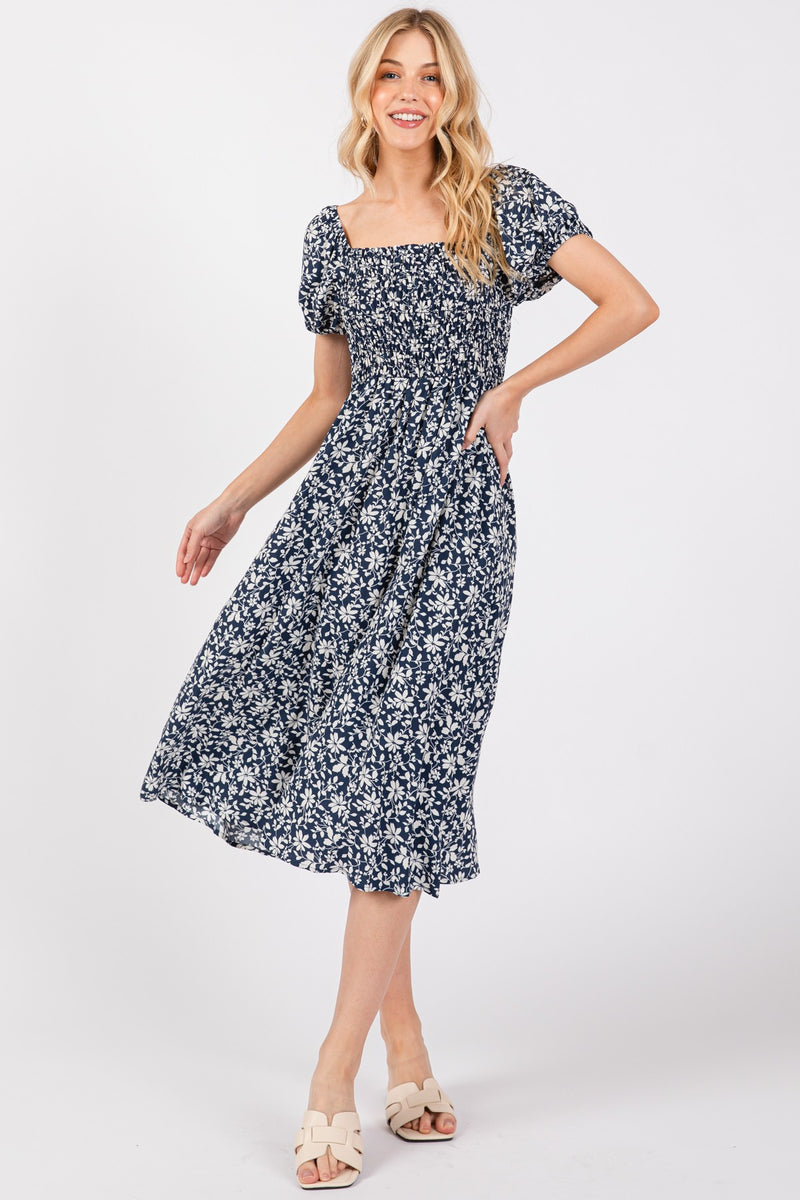 Smocked Midi Dress