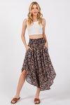 Smocked Waist Midi Skirt
