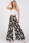 WOVEN PRINT TIERED PANTS