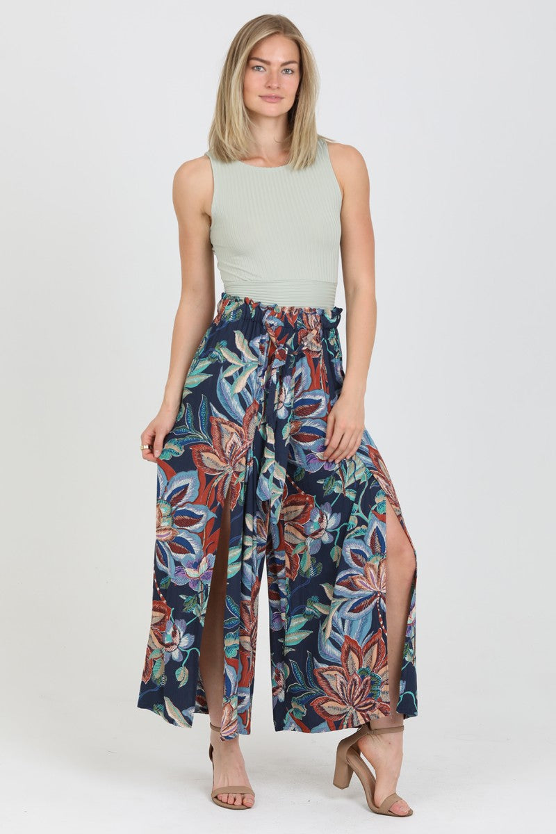 Wide Leg Pants with Tie Waist