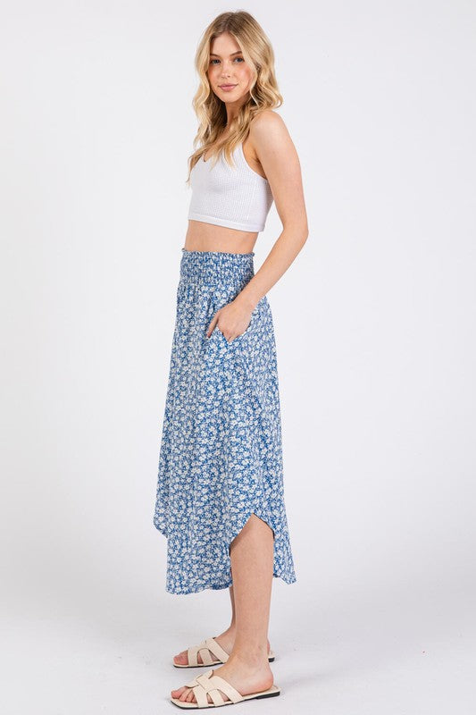 ROUND HEM WAIST ELASTIC SKIRT