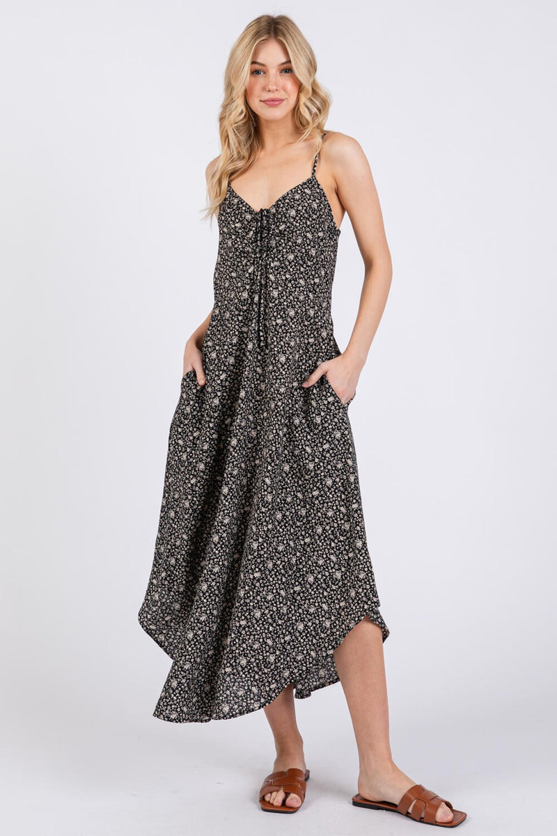 Floral Printed Rayon Satin Slip Dress