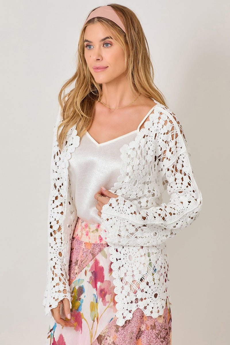 Scalloped Edge Crochet Cardigan