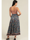 Smocked Waistband A Line Maxi Skirt