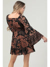 Wide Sleeve V Neck Smocked Waist Short Dress