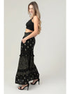 Twin Print Lace Trim Maxi Skirt with Pockets