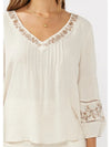 Embroidered V-Neck Blouse