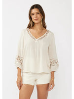 Embroidered V-Neck Blouse