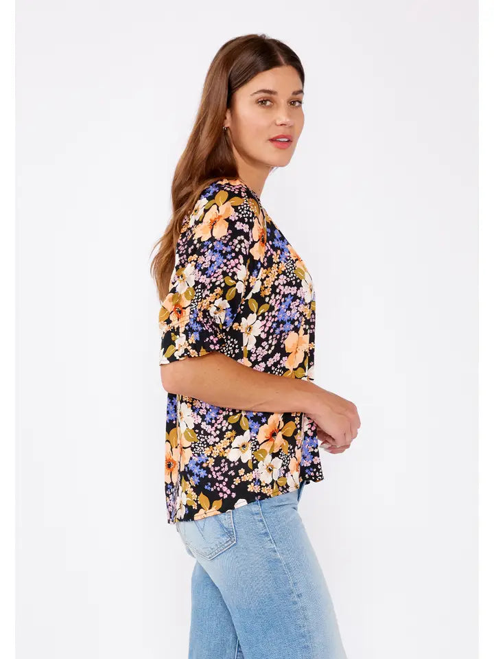 V-Neck Smocked Top