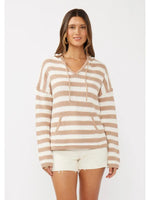 Stripe Drop Shoulder Pullover Hoodie