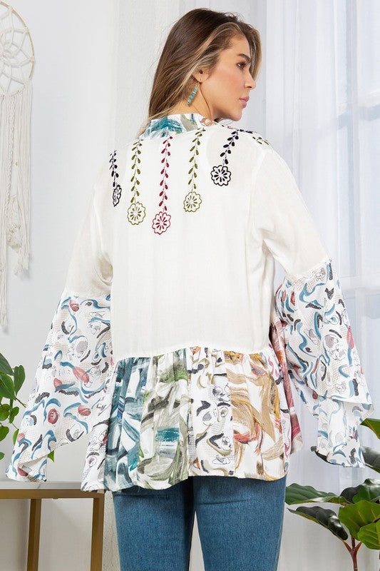 online boutique embroidered kimono