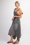 denim overall maxi dress