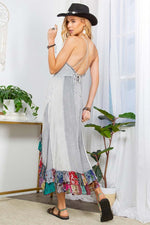 patchwork hem boho dress