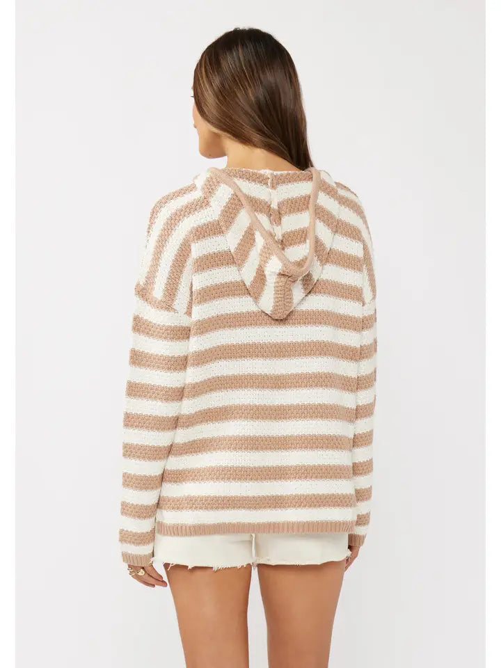 Stripe Drop Shoulder Pullover Hoodie