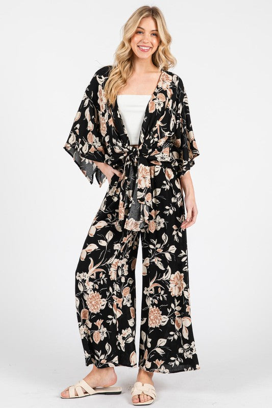 WOVEN FLORAL PANT