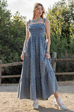 daisy print maxi dress