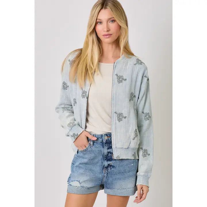 embroidered cotton jacket