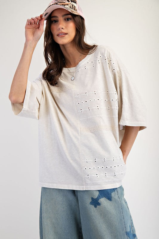 mineral wash lace mix media top