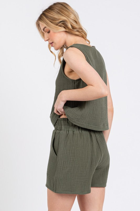 online boutique gauze top