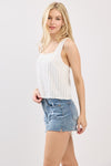 Square Neck Sleeveless Back Surplice Top