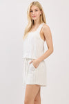 Square Neck Sleeveless Back Surplice Top